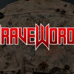 BraveWords logo on signed jacket background.