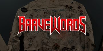 BraveWords logo on signed jacket background.