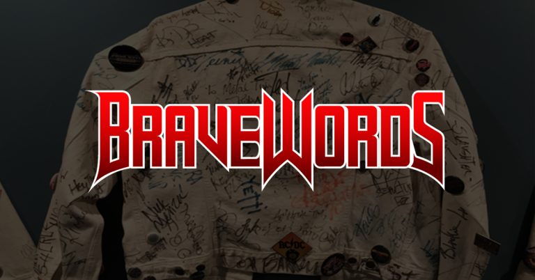 BraveWords logo on signed jacket background.